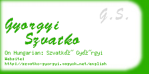 gyorgyi szvatko business card